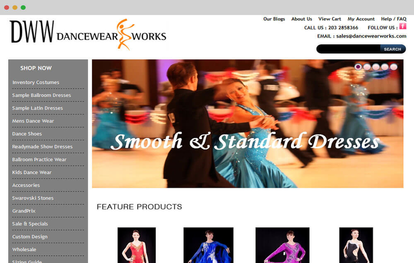 Dancewear Works - Website Design & Development screenshot 1