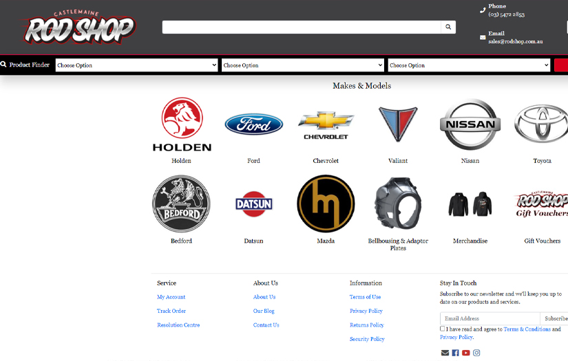 Rodshop - Upgrading the auto parts supplying system to Magento 2 screenshot 1