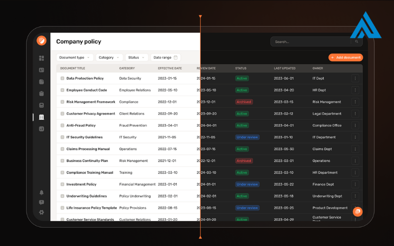 Insurance Management and Compliance Platform, ERP System screenshot 1
