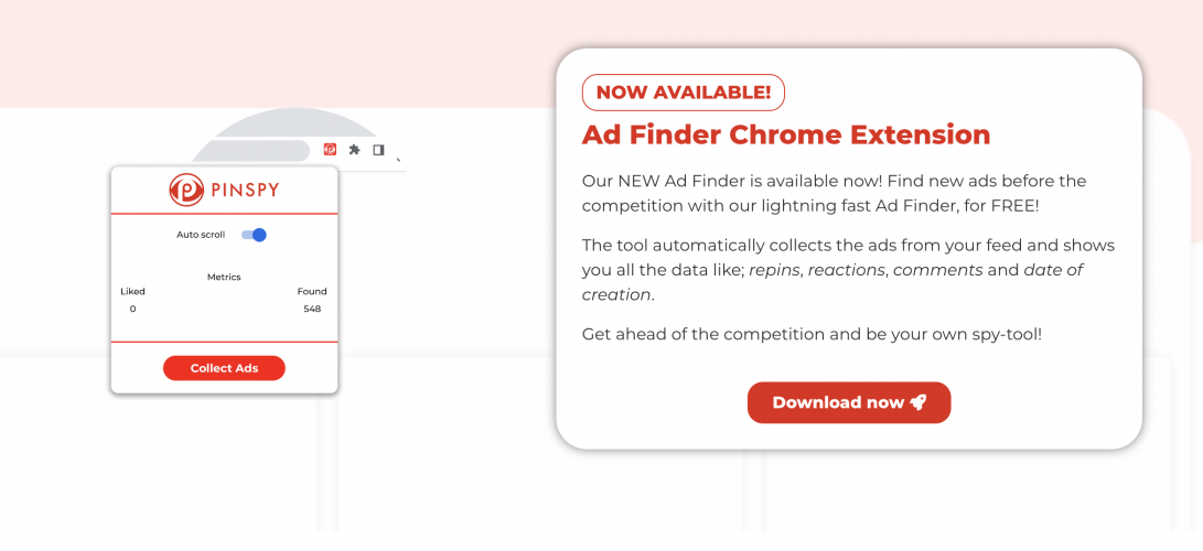 PINSPY: The best Pinterest Ads spy tool screenshot 1