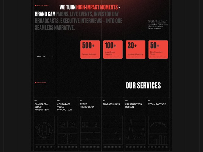Cardboard Spaceship - Website Design for a Full-service Production Company screenshot 1