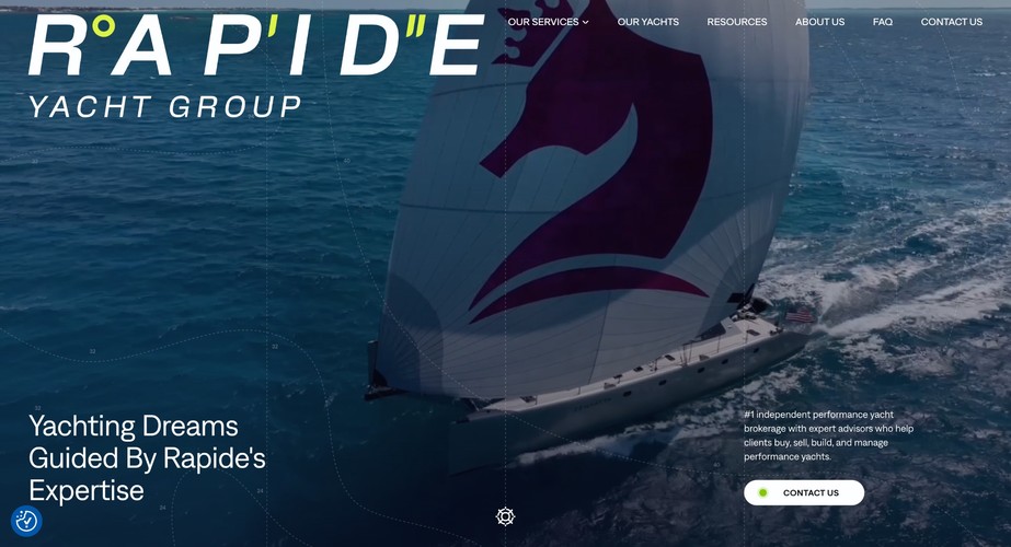 Rapide Yacht Group - Website for a Premium Independent Yacht Brokerage screenshot 1