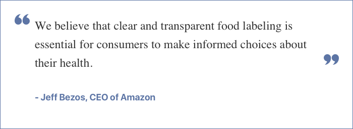 quote on food labeling by jeff bezos