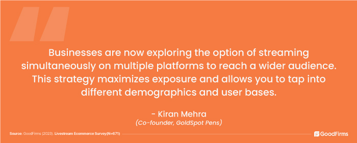 quote by kiran mehra on social live streaming shopping