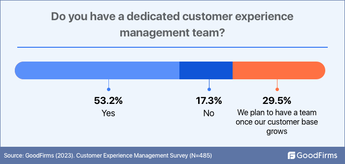 businesses having dedicated customer experience management team