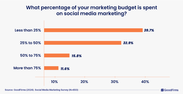 what percentage of your marketing budget is spent on social media marketing