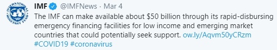 IMF gives $ 50 billion for coronavirus relief