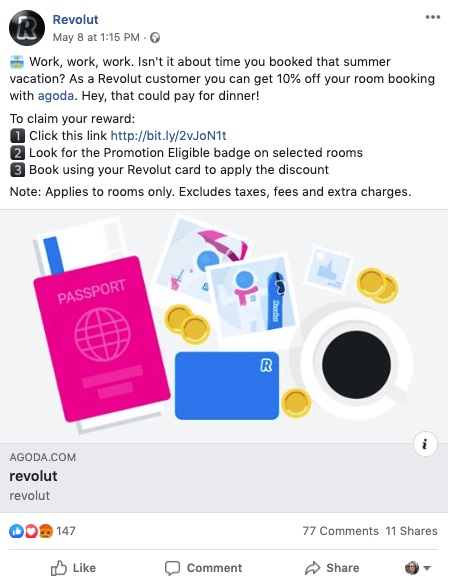 Revolut Facebook Post
