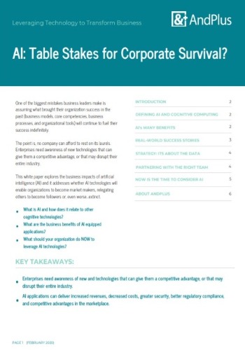 AI: Table Stakes for Corporate Survival?