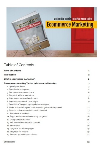 Actionable Tactics to drive More Sales - Ecommerce Marketing