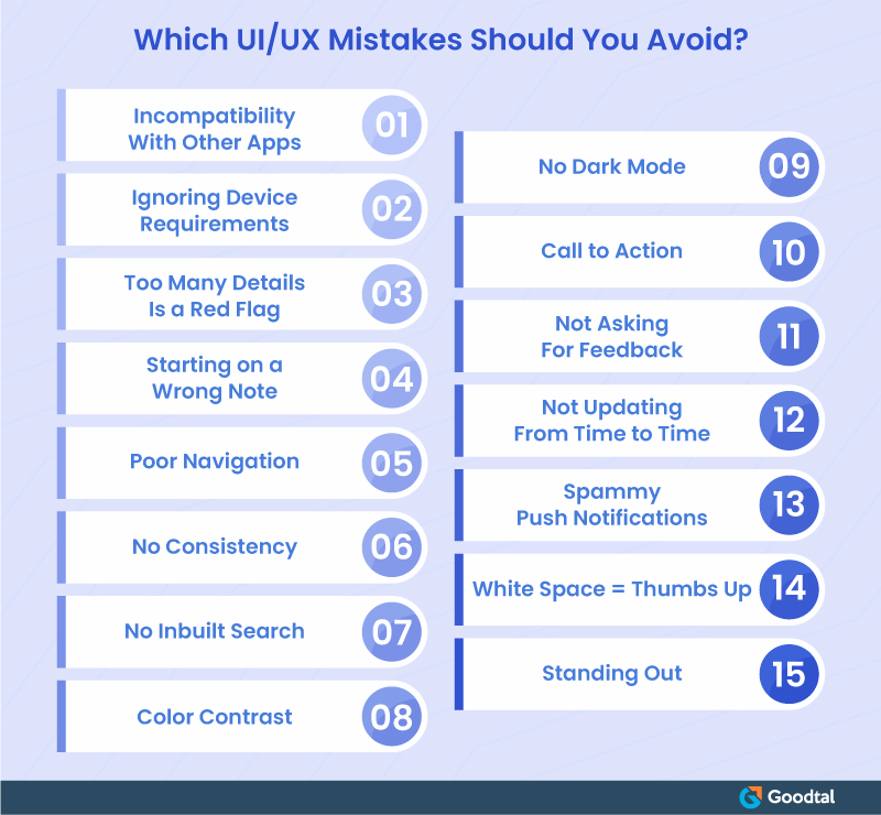 UI UX Mistakes to be avoided