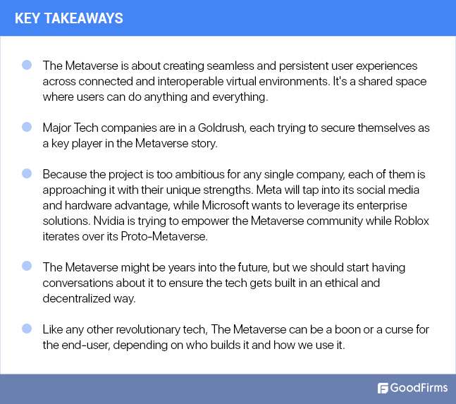 Key takeaways Metaverse
