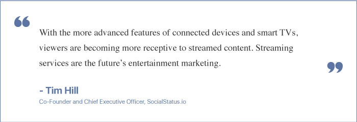 Tim Hill quote on streaming services