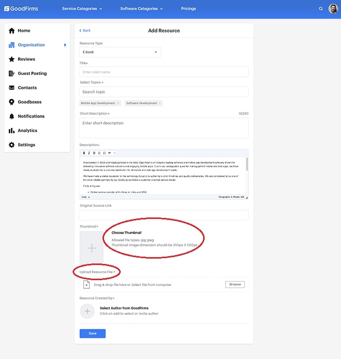 Goodfirms Resources Choose Thumbnail & Add Resource File