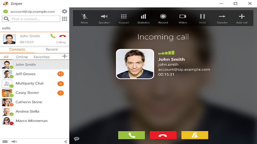 Zoiper screenshot
