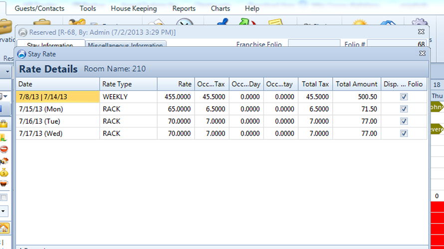 Armada Hotel PMS screenshot