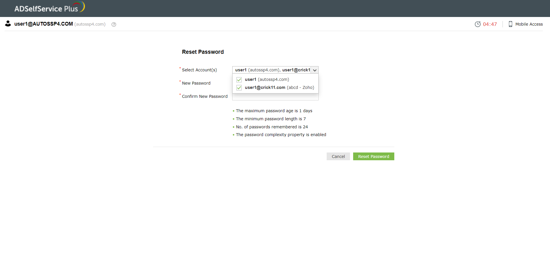 ManageEngine ADSelfService Plus