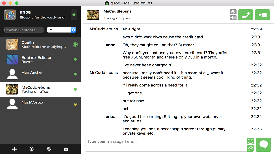 Tox screenshot