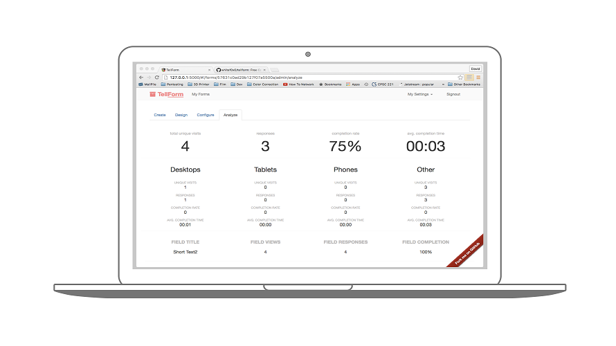 TellForm screenshot
