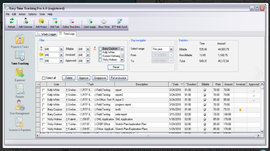 Easy Time Tracking