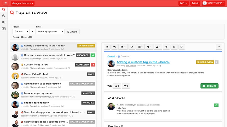 UserEcho Help Desk screenshot