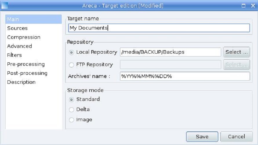 Areca Backup