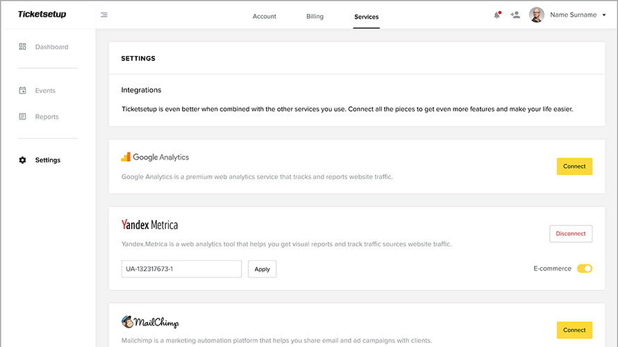Ticketsetup