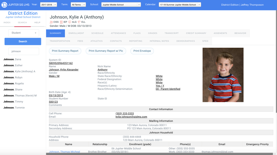 Jupiter SIS LMS screenshot
