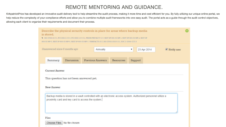 KirkpatrickPrice Online Audit Manager