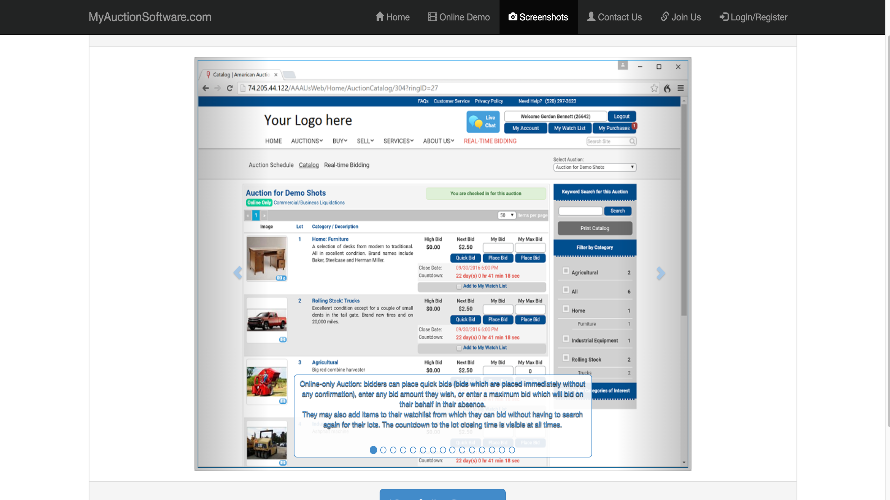 My Auction Software screenshot