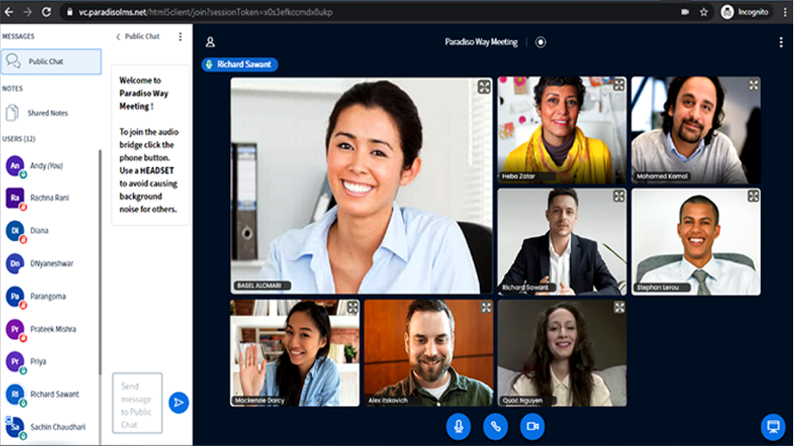 Paradiso Web Conferencing screenshot