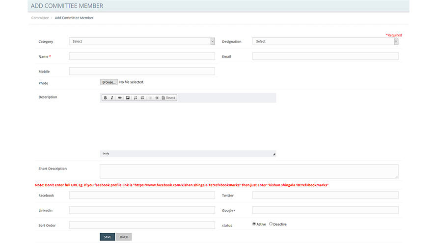 Society Management System screenshot