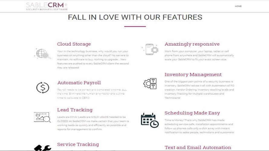 SableCRM screenshot