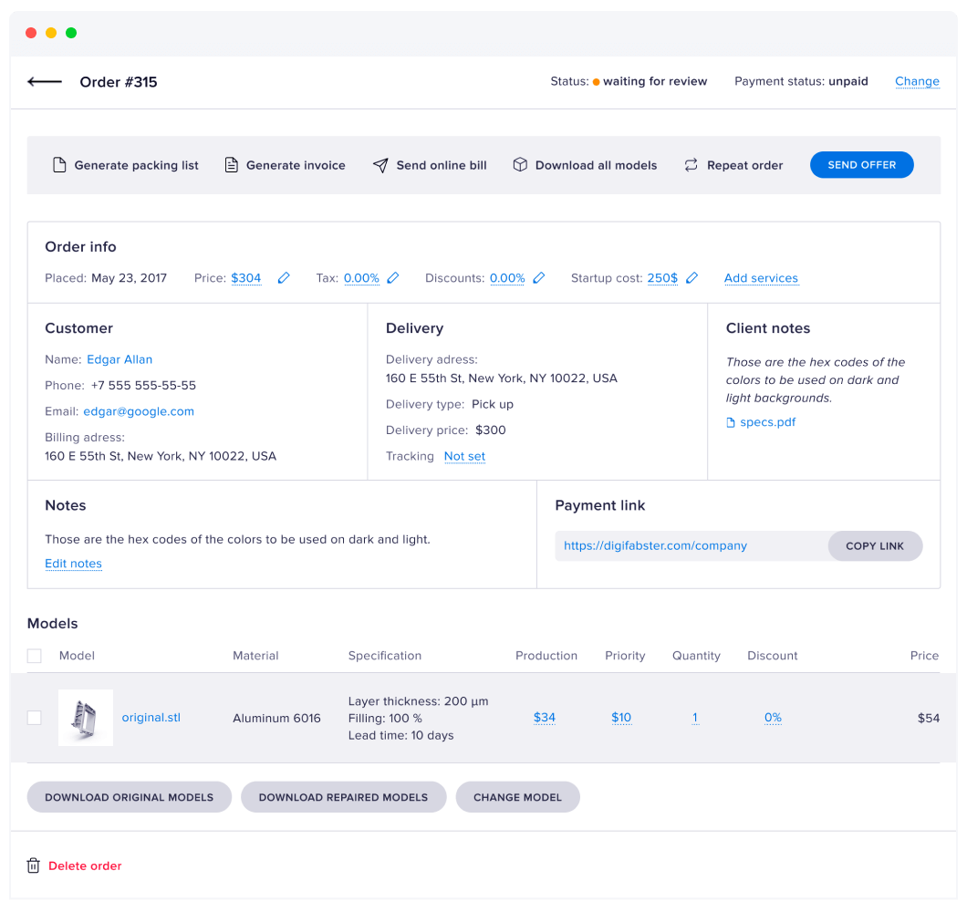 DigiFabster Quick Quote