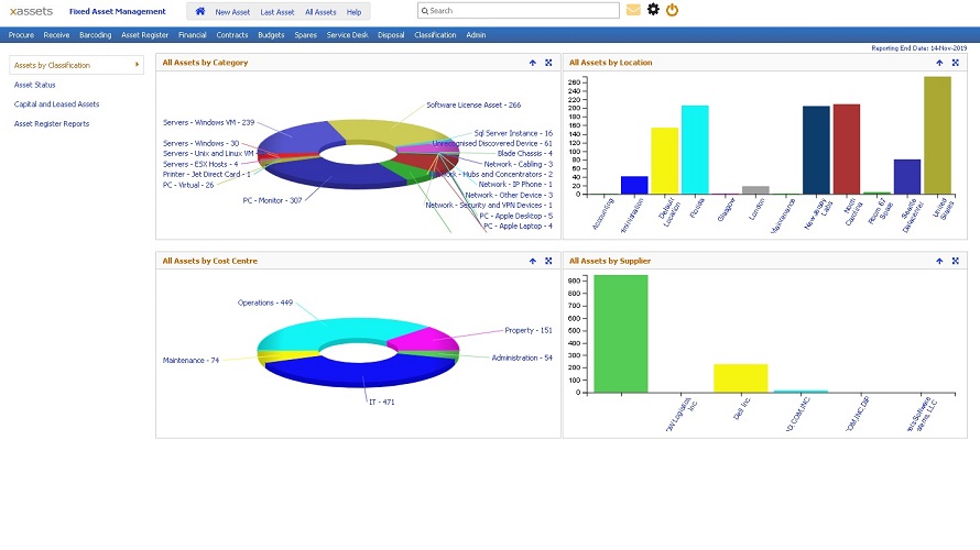 xAssets Fixed Asset Management screenshot