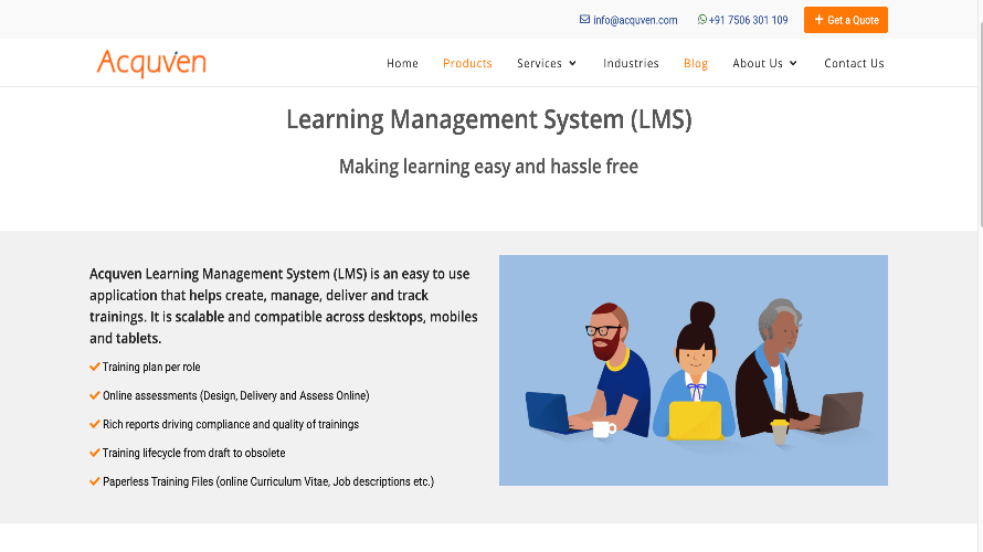 Acquven LMS screenshot