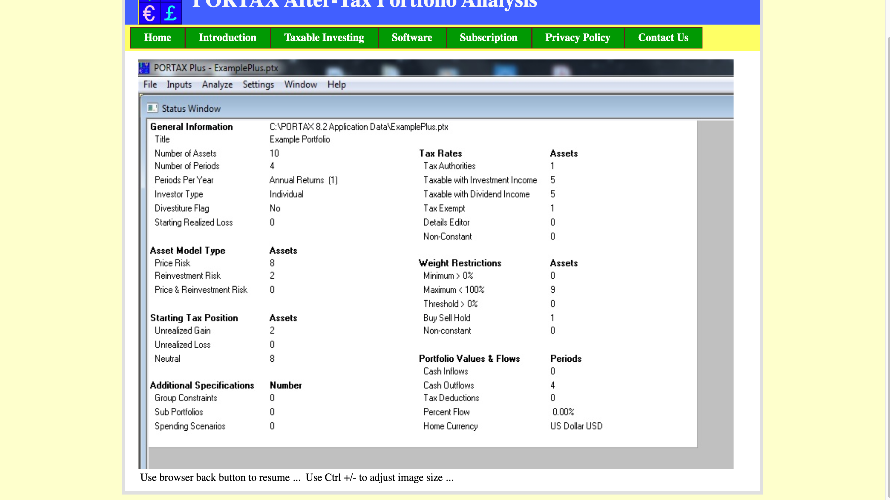 PORTAX screenshot