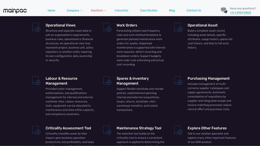 Mainpac EAM screenshot