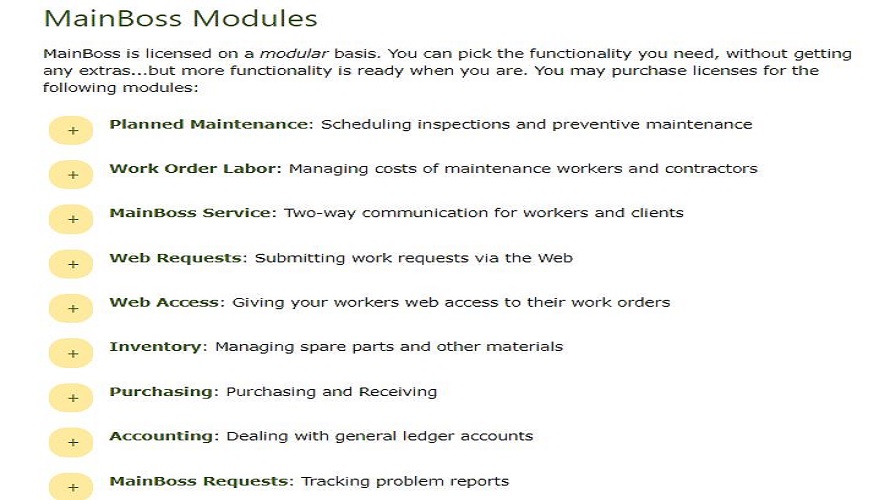 MainBoss CMMS screenshot