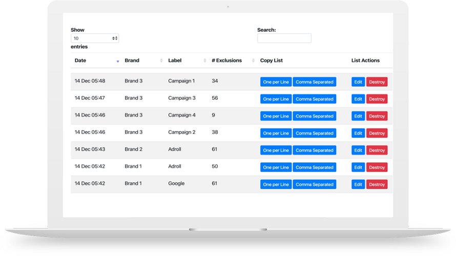 ExclusionSites.com screenshot