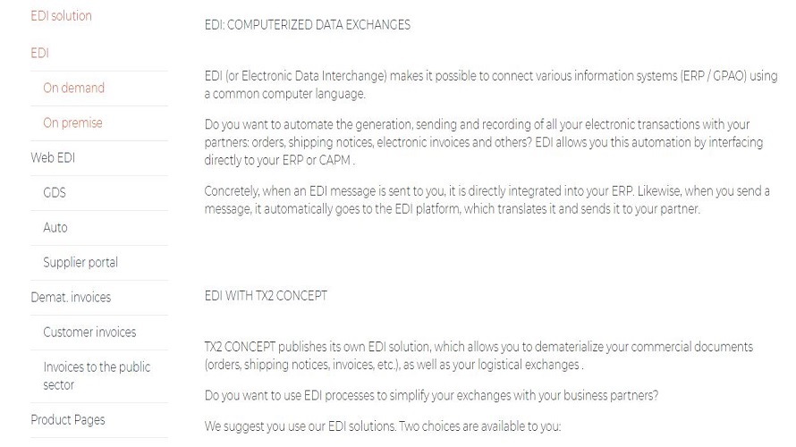 TX2 EDI On Demand screenshot