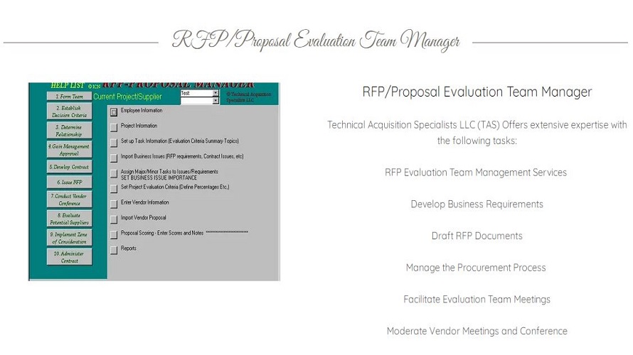 RFP Team Manager screenshot
