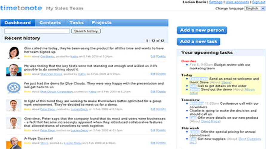 Timetonote screenshot