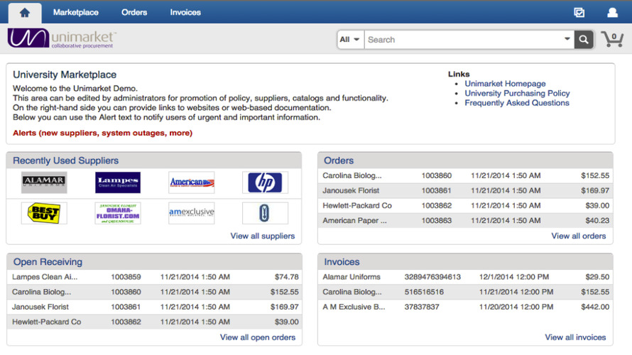 Unimarket screenshot