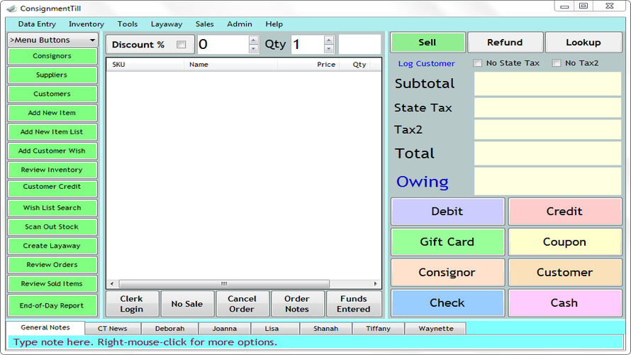 RJFSOFT – ConsignTill screenshot