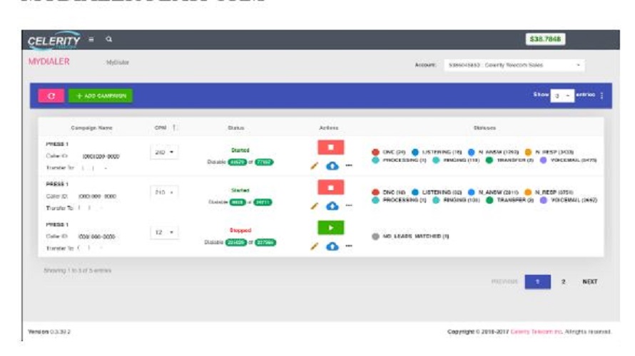 Celerity Telecom screenshot