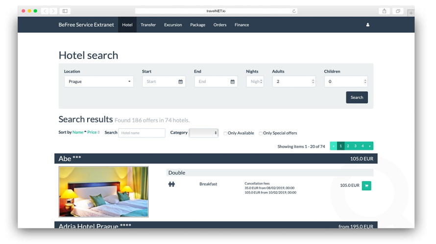 TravelNET screenshot