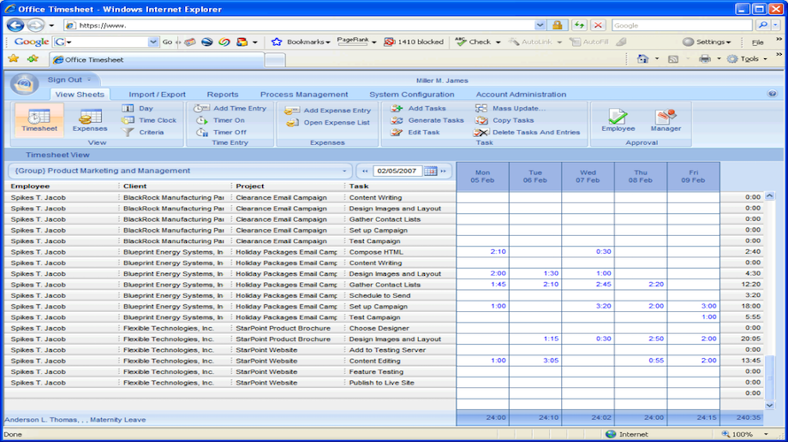 Office Timesheets 