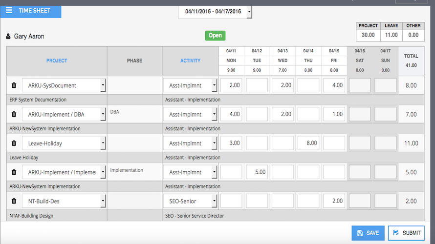 SolutionCorp Timesheet