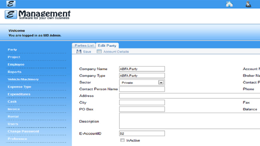 eManagement Solutions screenshot